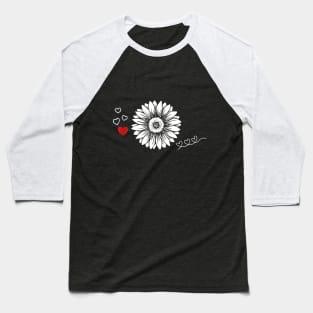 Sunflower T-Shirt, Sunflower and Heart T-Shirt, Flower T-Shirt. Baseball T-Shirt